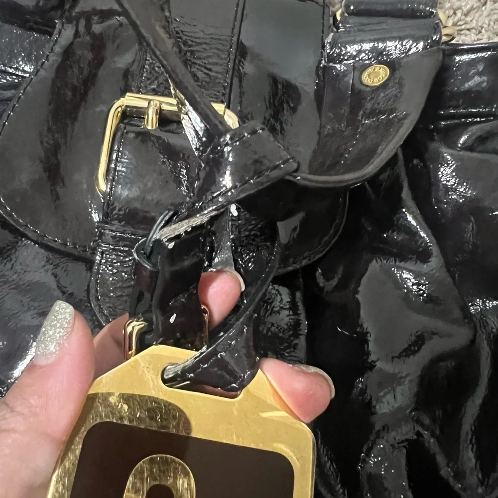 Dooney & Burke Black Patent Leather Handbag HP - Picture 11 of 14